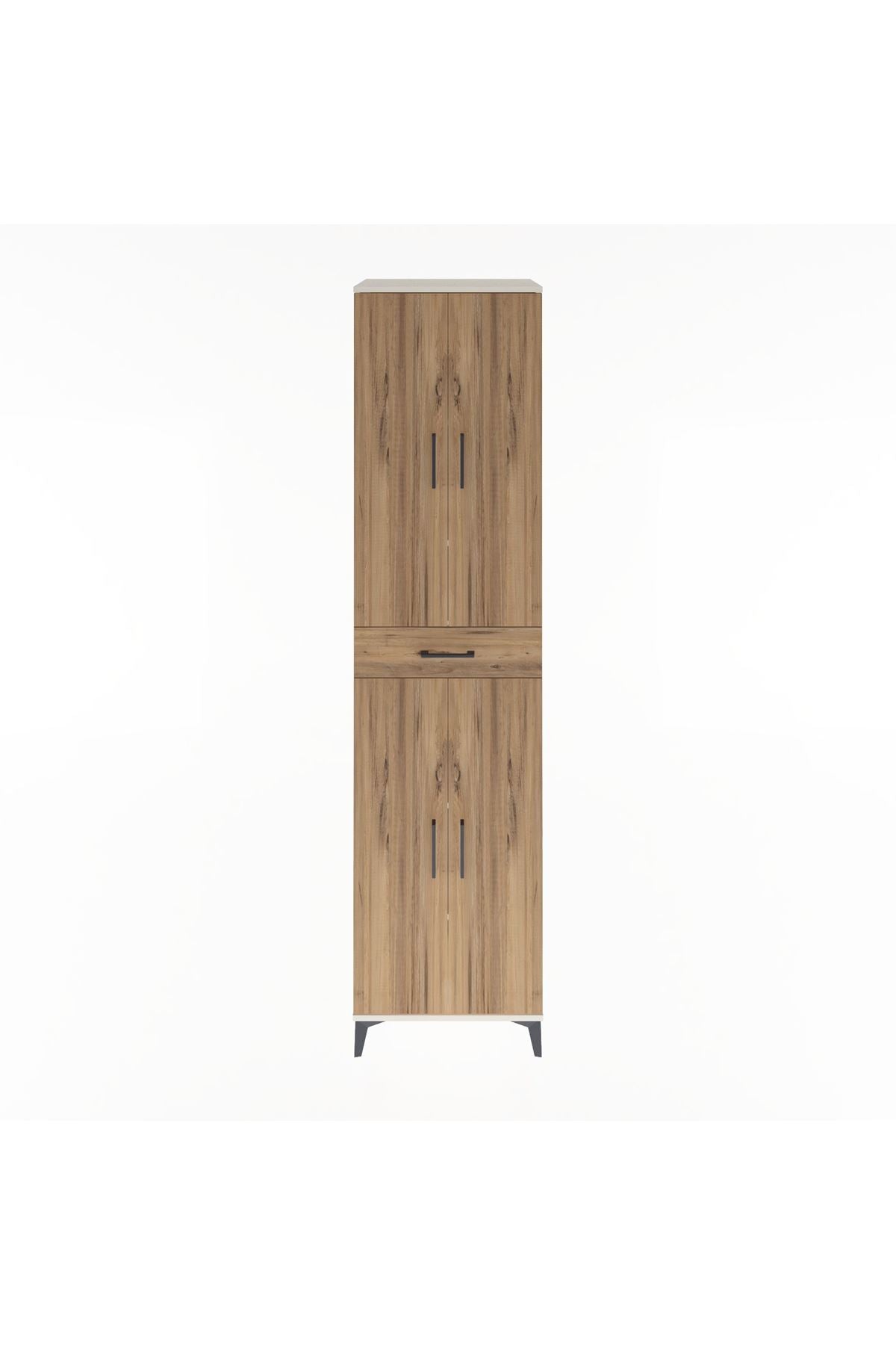 Hyperion Dolap 5 Raflı Tek Çekmeceli 4 Kapaklı 60x44x243 Aytaşı-Çam