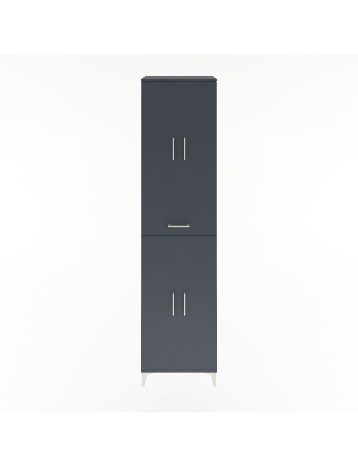 Hyperion Dolap 5 Raflı Tek Çekmeceli 4 Kapaklı 60x44x243 Antrasit-Antrasit