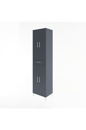 Hyperion Dolap 5 Raflı Tek Çekmeceli 4 Kapaklı 60x44x243 Antrasit-Antrasit