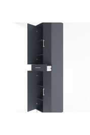 Hyperion Dolap 5 Raflı Tek Çekmeceli 4 Kapaklı 60x44x243 Antrasit-Antrasit