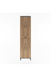 Hyperion Dolap 5 Raflı Tek Çekmeceli 4 Kapaklı 60x44x243 Antrasit-Çam