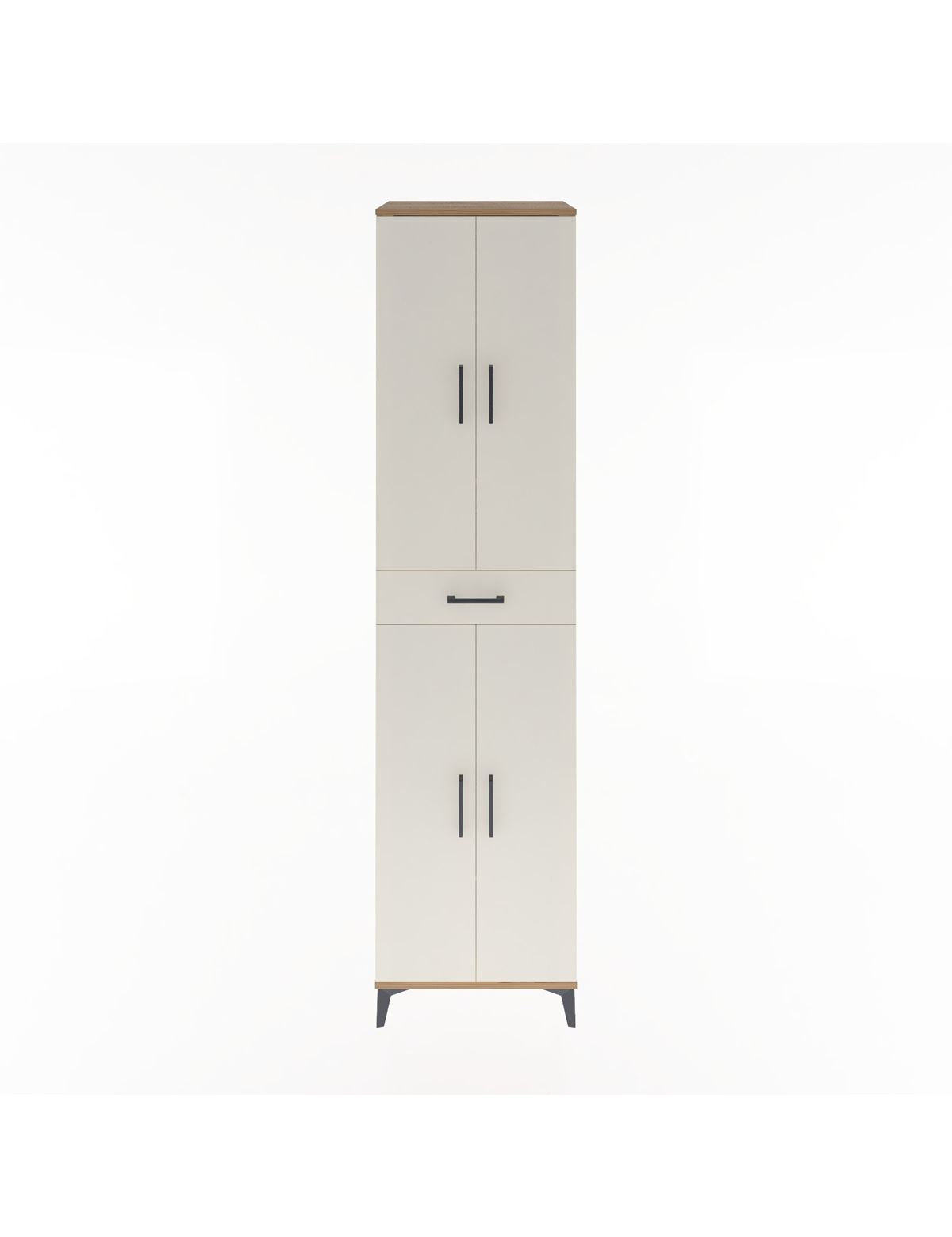 Hyperion Dolap 5 Raflı Tek Çekmeceli 4 Kapaklı 60x44x243 Çam-Aytaşı