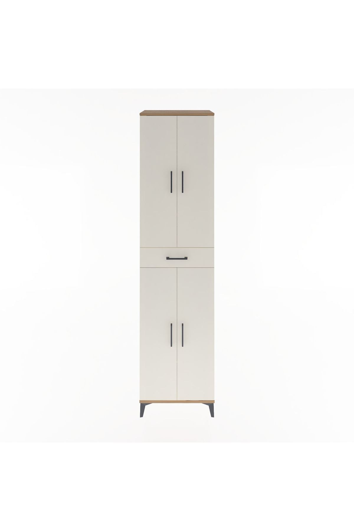 Hyperion Dolap 5 Raflı Tek Çekmeceli 4 Kapaklı 60x44x243 Çam-Aytaşı