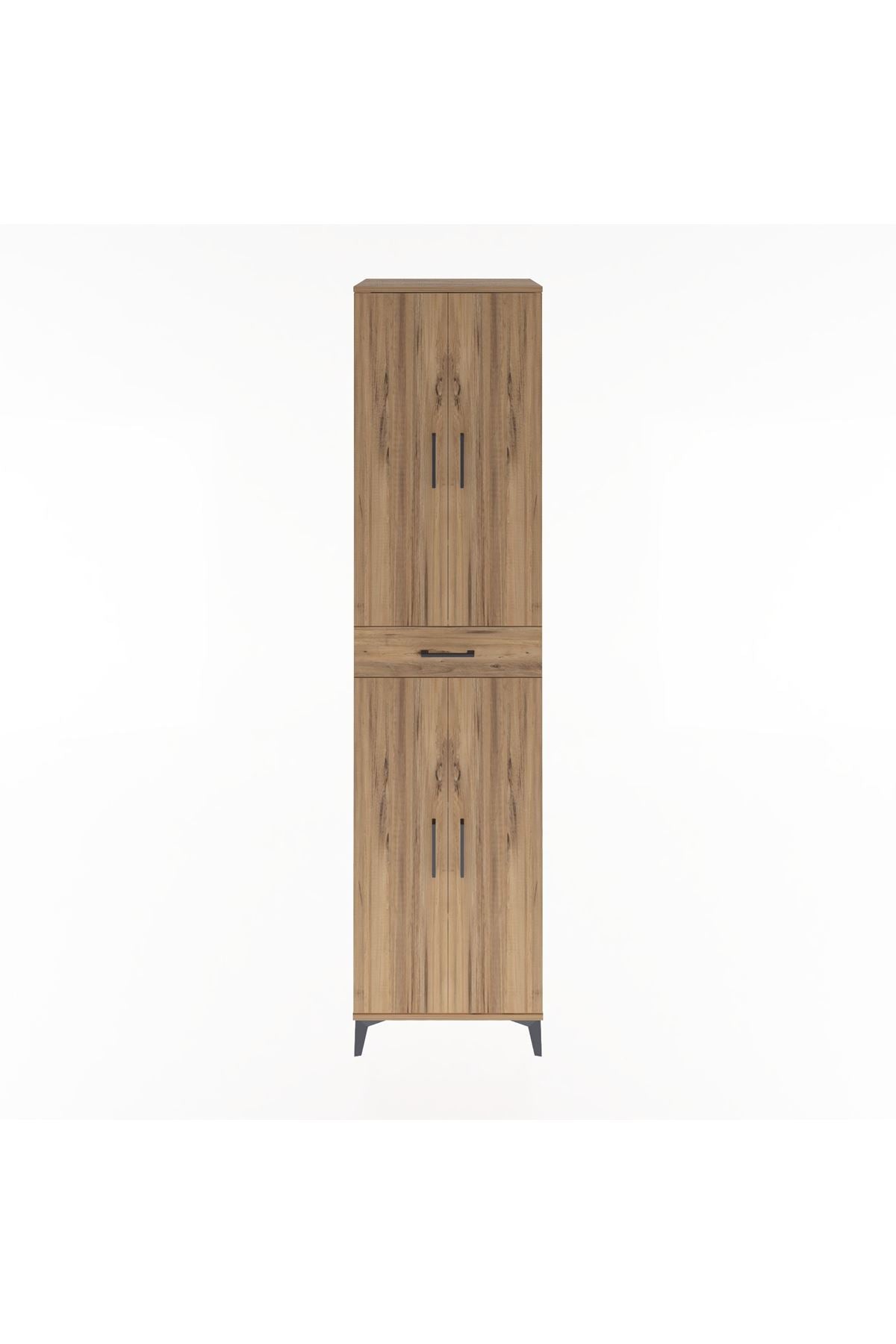 Hyperion Dolap 5 Raflı Tek Çekmeceli 4 Kapaklı 60x44x243 Çam-Çam