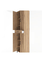 Hyperion Dolap 5 Raflı Tek Çekmeceli 4 Kapaklı 60x44x243 Çam-Çam