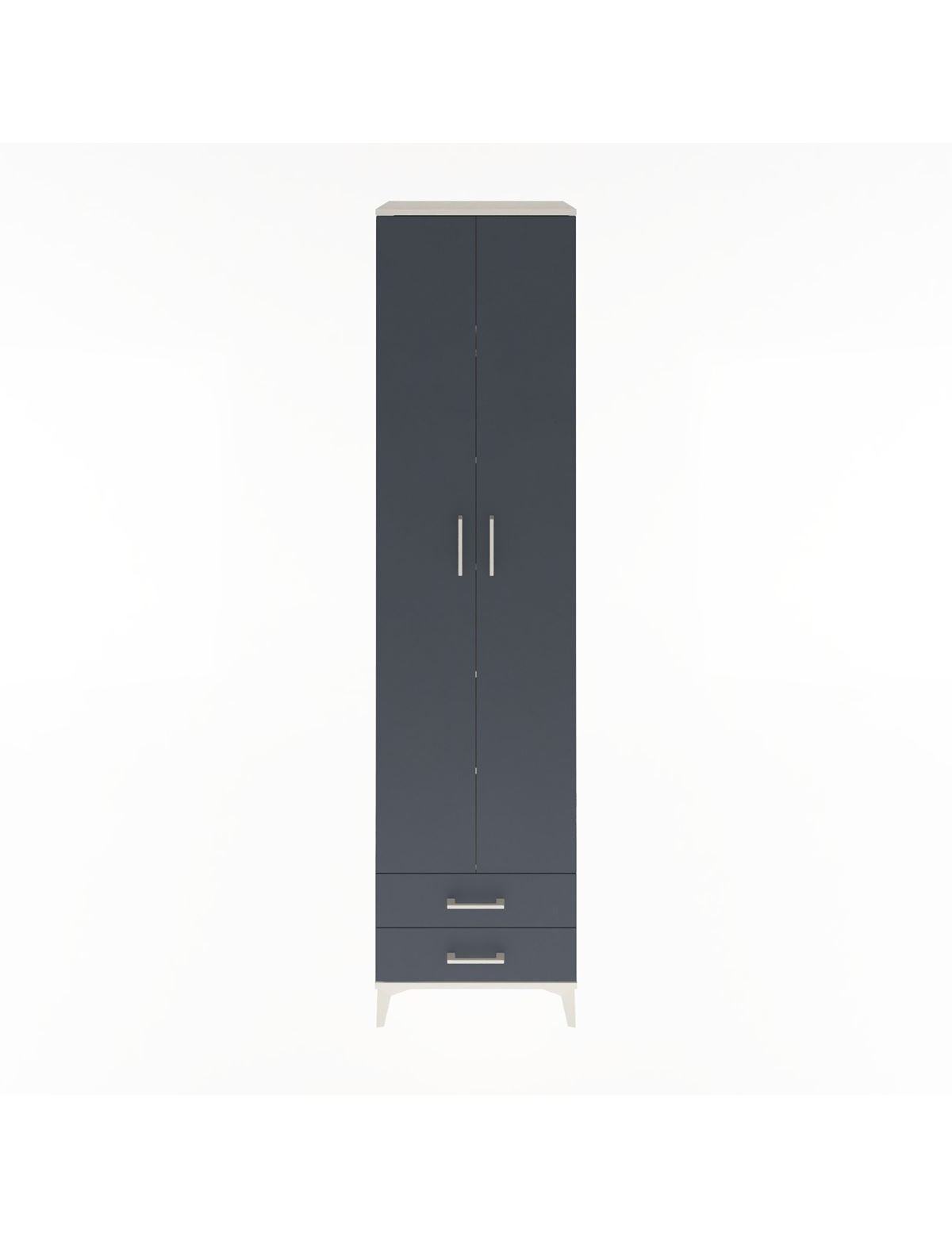 Hyperion Dolap 6 Raflı 2 Çekmeceli 2 Kapaklı 60x44x243 Aytaşı-Antrasit