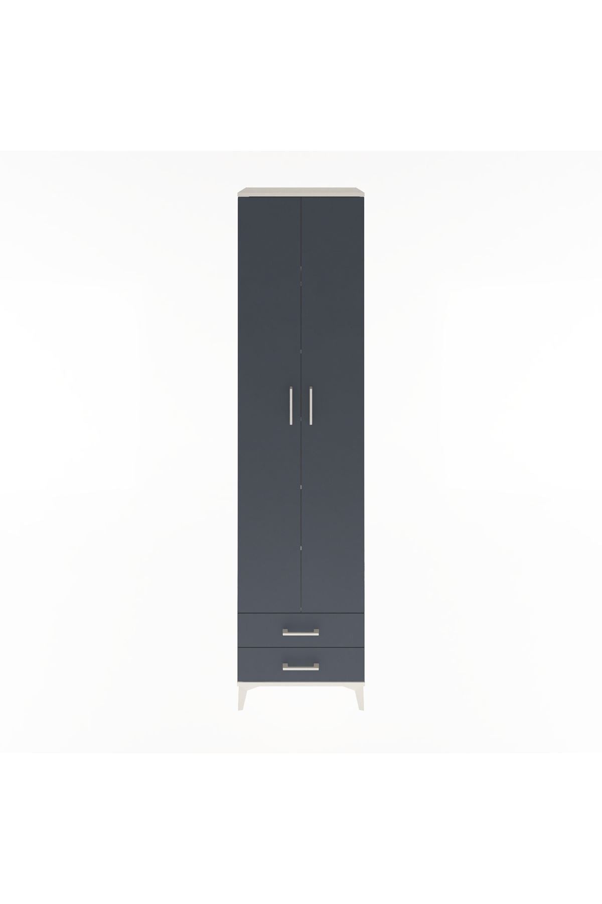 Hyperion Dolap 6 Raflı 2 Çekmeceli 2 Kapaklı 60x44x243 Aytaşı-Antrasit