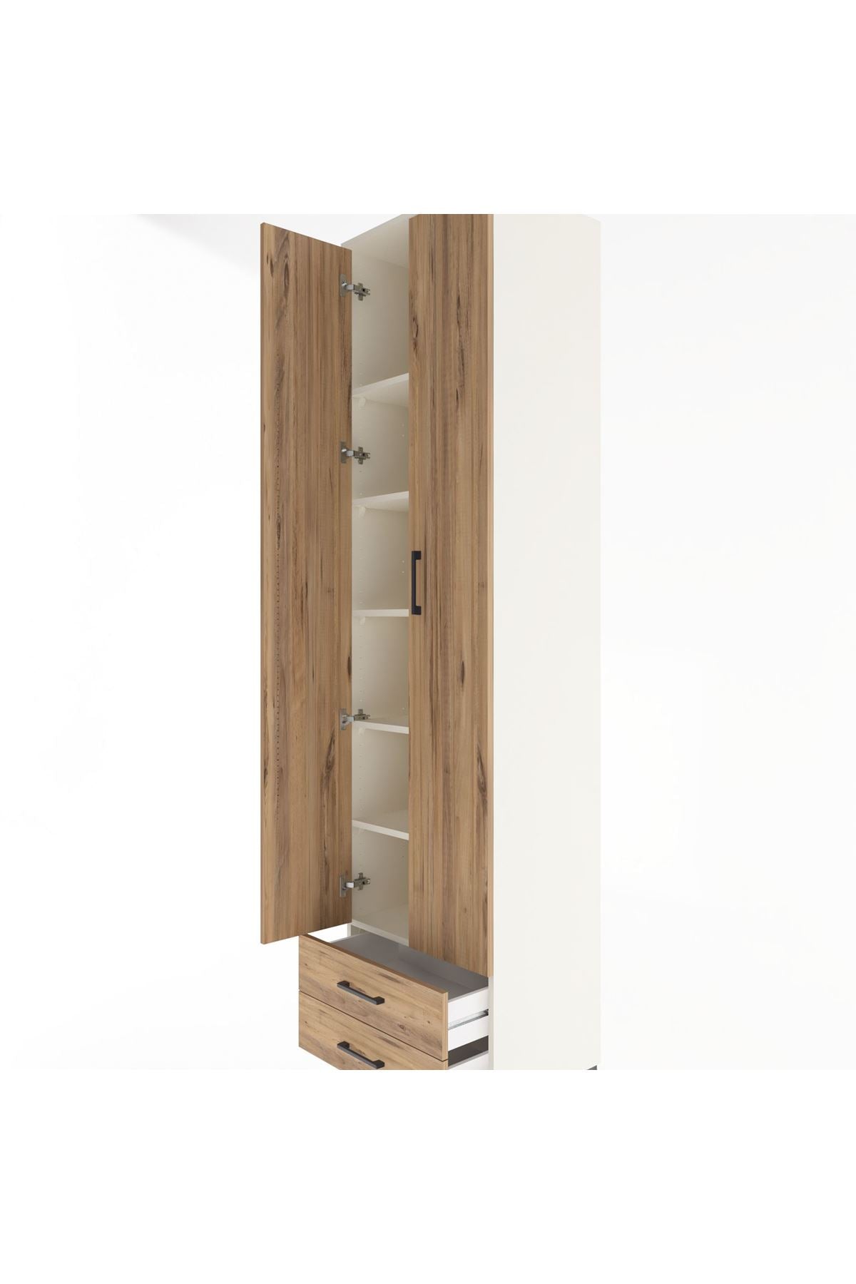 Hyperion Dolap 6 Raflı 2 Çekmeceli 2 Kapaklı 60x44x243 Aytaşı-Çam