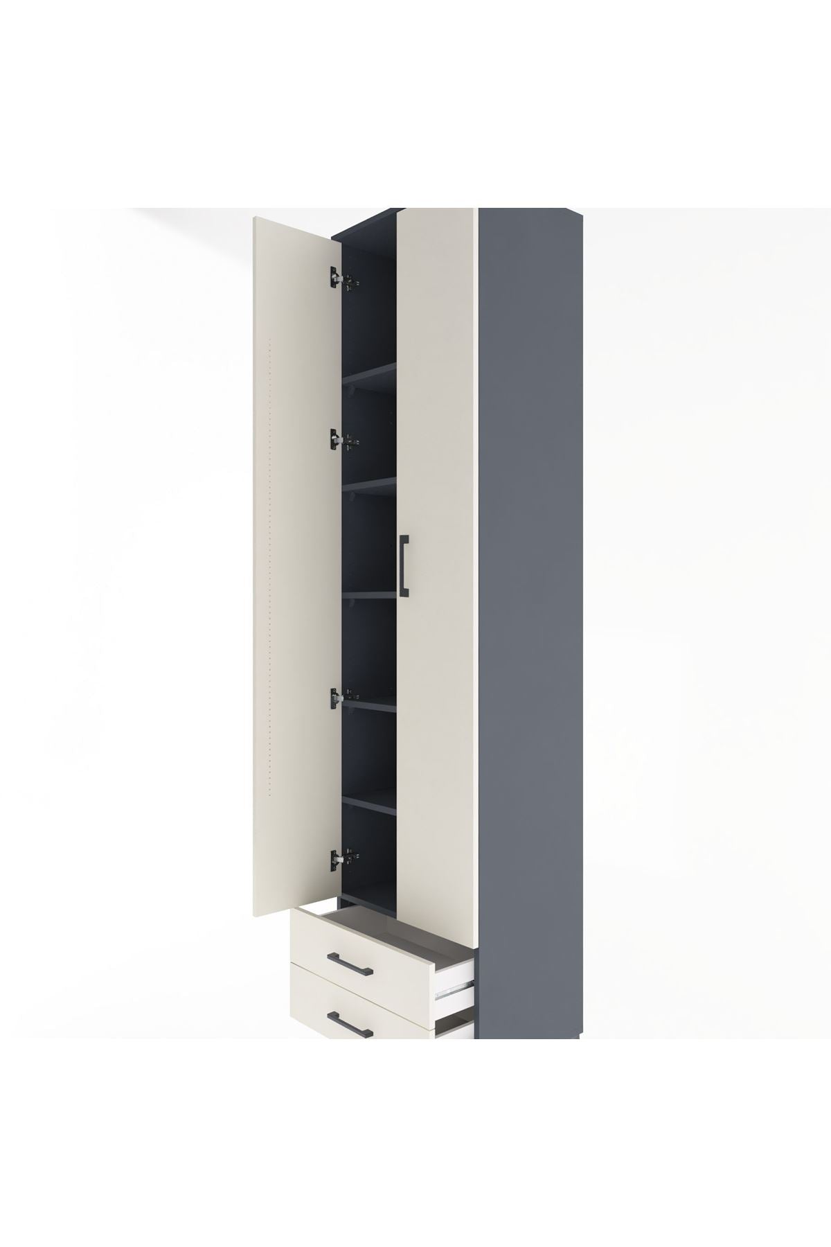 Hyperion Dolap 6 Raflı 2 Çekmeceli 2 Kapaklı 60x44x243 - S65M079V4B
