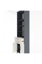 Hyperion Dolap 5 Raflı 2 Çekmeceli 2 Kapaklı 60x44x243 Antrasit-Aytaşı