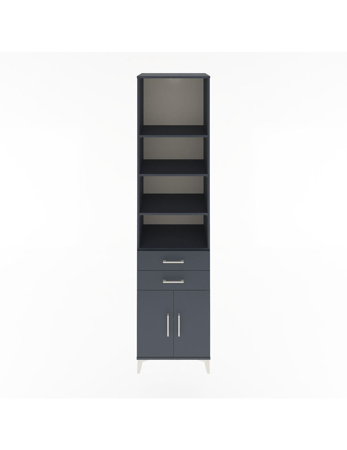 Hyperion Dolap 5 Raflı 2 Çekmeceli 2 Kapaklı 60x44x243 Antrasit-Antrasit