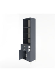 Hyperion Dolap 5 Raflı 2 Çekmeceli 2 Kapaklı 60x44x243 Antrasit-Antrasit