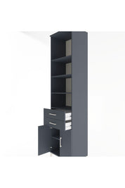 Hyperion Dolap 5 Raflı 2 Çekmeceli 2 Kapaklı 60x44x243 Antrasit-Antrasit