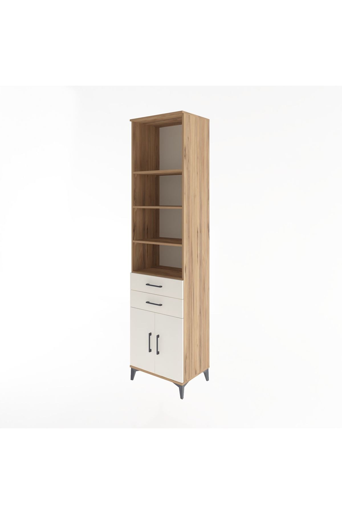 Hyperion Dolap 5 Raflı 2 Çekmeceli 2 Kapaklı 60x44x243 Çam-Aytaşı