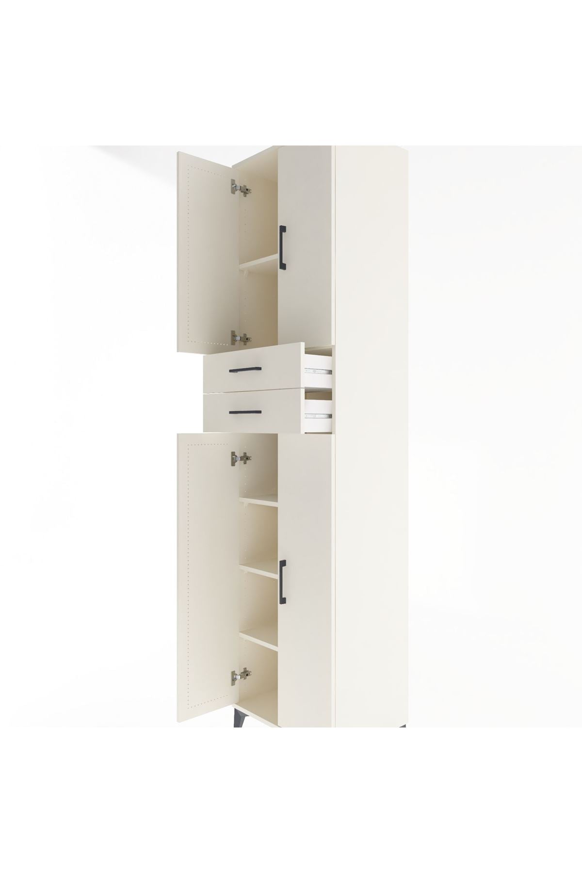 Hyperion Dolap 5 Raflı 2 Çekmeceli 4 Kapaklı 60x44x243 Aytaşı-Aytaşı