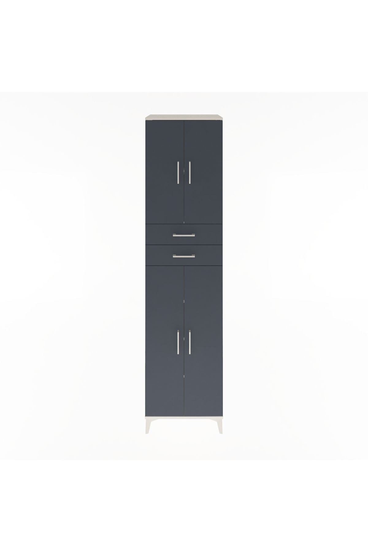 Hyperion Dolap 5 Raflı 2 Çekmeceli 4 Kapaklı 60x44x243 Aytaşı-Antrasit