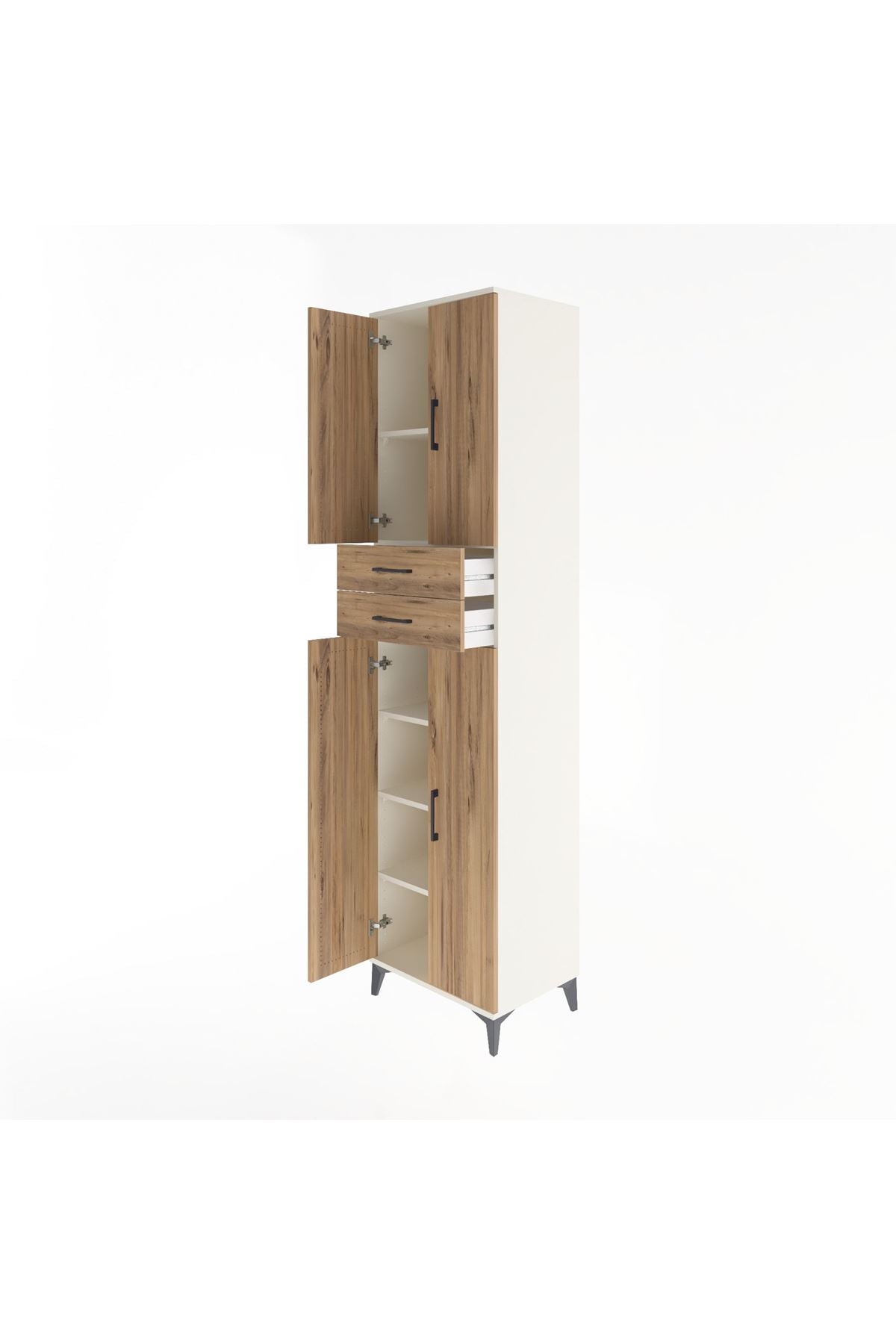 Hyperion Dolap 5 Raflı 2 Çekmeceli 4 Kapaklı 60x44x243 Aytaşı-Çam