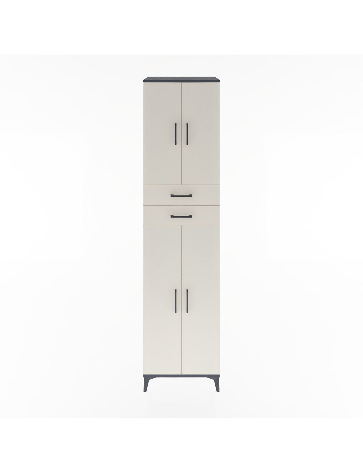 Hyperion Dolap 5 Raflı 2 Çekmeceli 4 Kapaklı 60x44x243 Antrasit-Aytaşı