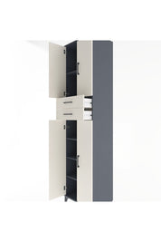 Hyperion Dolap 5 Raflı 2 Çekmeceli 4 Kapaklı 60x44x243 Antrasit-Aytaşı
