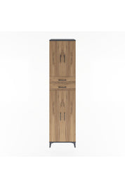 Hyperion Dolap 5 Raflı 2 Çekmeceli 4 Kapaklı 60x44x243 Antrasit-Çam