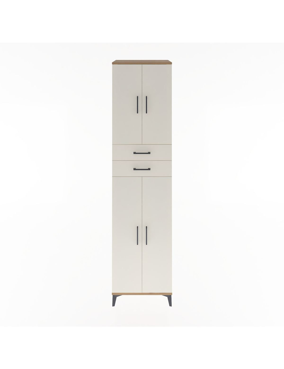 Hyperion Dolap 5 Raflı 2 Çekmeceli 4 Kapaklı 60x44x243 Çam-Aytaşı