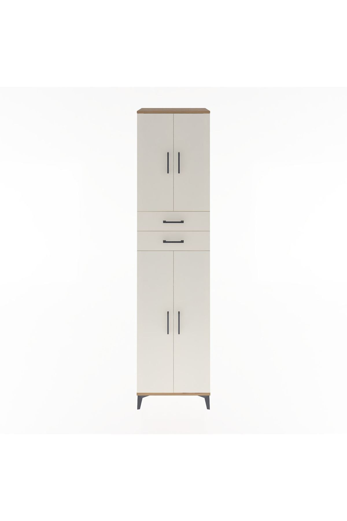 Hyperion Dolap 5 Raflı 2 Çekmeceli 4 Kapaklı 60x44x243 Çam-Aytaşı