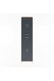 Hyperion Dolap 5 Raflı 2 Çekmeceli 4 Kapaklı 60x44x243 Çam-Antrasit