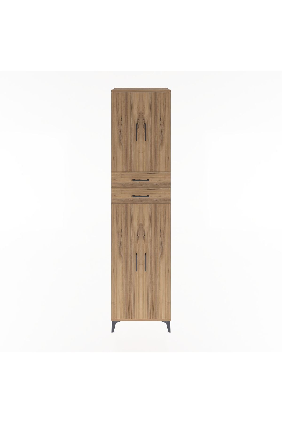 Hyperion Dolap 5 Raflı 2 Çekmeceli 4 Kapaklı 60x44x243 Çam-Çam