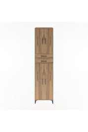 Hyperion Dolap 5 Raflı 2 Çekmeceli 4 Kapaklı 60x44x243 Çam-Çam