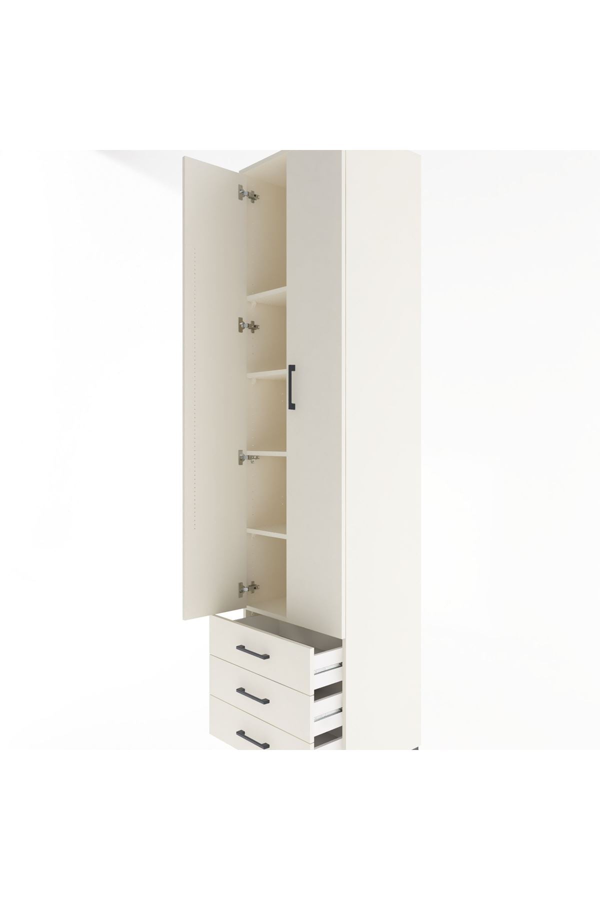 Hyperion Dolap 5 Raflı 3 Çekmeceli 2 Kapaklı 60x44x243 Aytaşı-Aytaşı