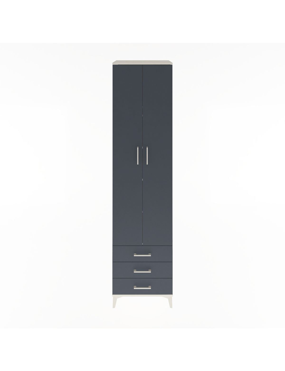 Hyperion Dolap 5 Raflı 3 Çekmeceli 2 Kapaklı 60x44x243 Aytaşı-Antrasit