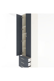 Hyperion Dolap 5 Raflı 3 Çekmeceli 2 Kapaklı 60x44x243 Aytaşı-Antrasit