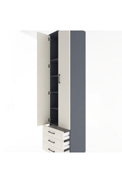 Hyperion Dolap 5 Raflı 3 Çekmeceli 2 Kapaklı 60x44x243 Antrasit-Aytaşı