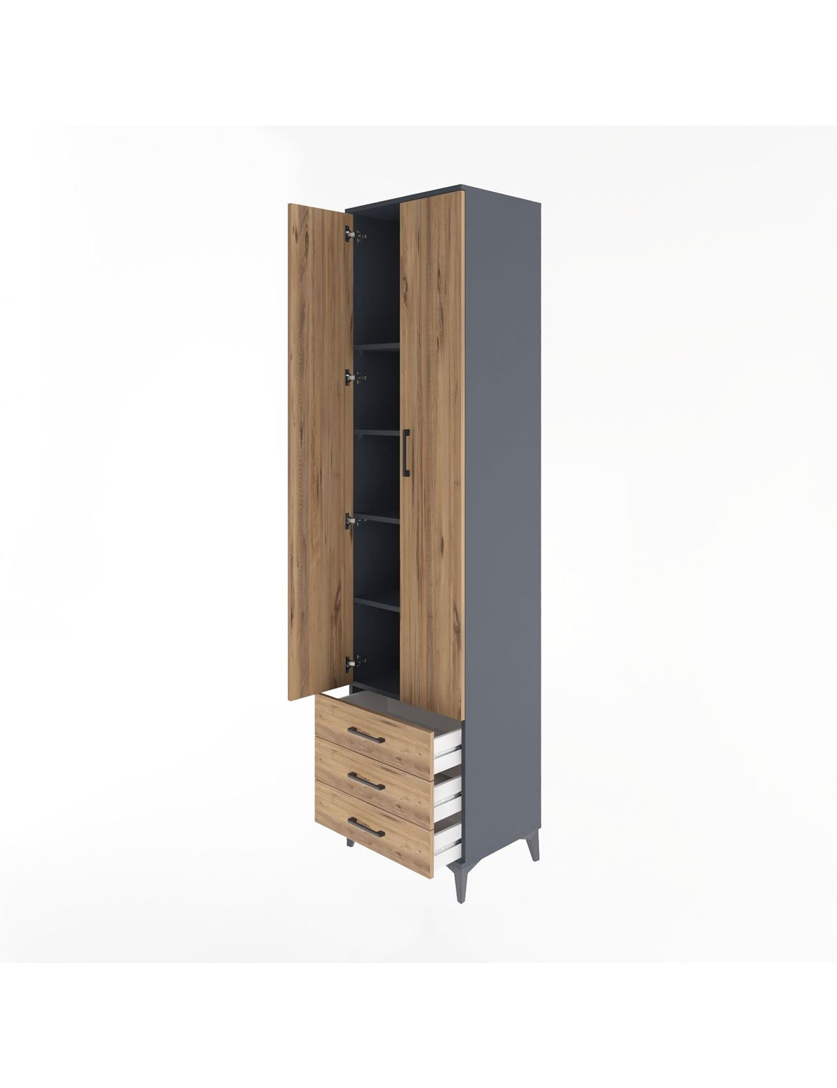 Hyperion Dolap 5 Raflı 3 Çekmeceli 2 Kapaklı 60x44x243 - S65M082V6B