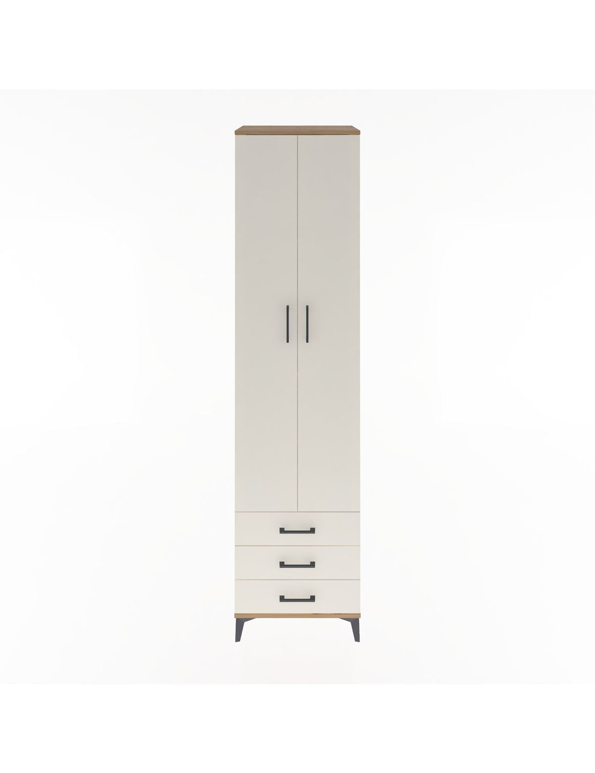 Hyperion Dolap 5 Raflı 3 Çekmeceli 2 Kapaklı 60x44x243 Çam-Aytaşı