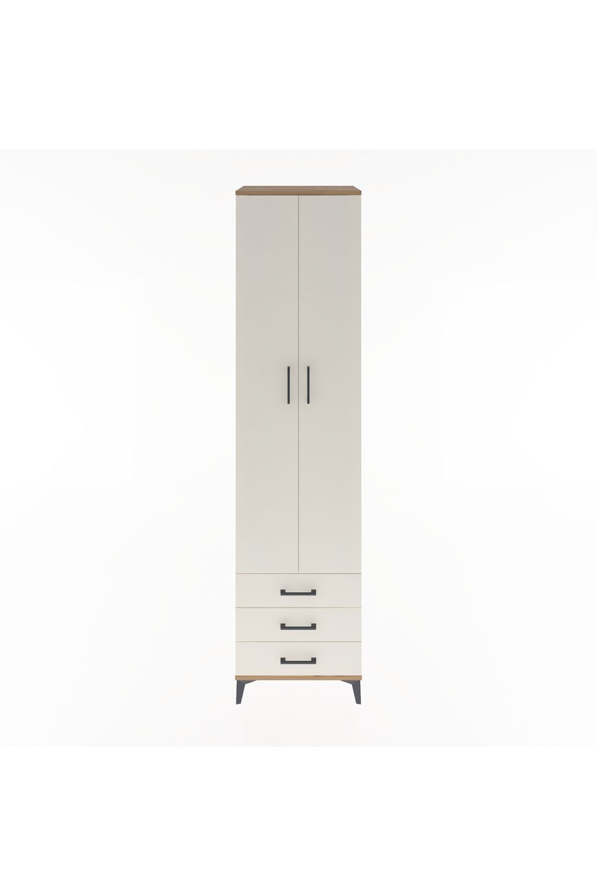 Hyperion Dolap 5 Raflı 3 Çekmeceli 2 Kapaklı 60x44x243 Çam-Aytaşı