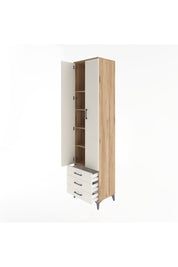 Hyperion Dolap 5 Raflı 3 Çekmeceli 2 Kapaklı 60x44x243 Çam-Aytaşı