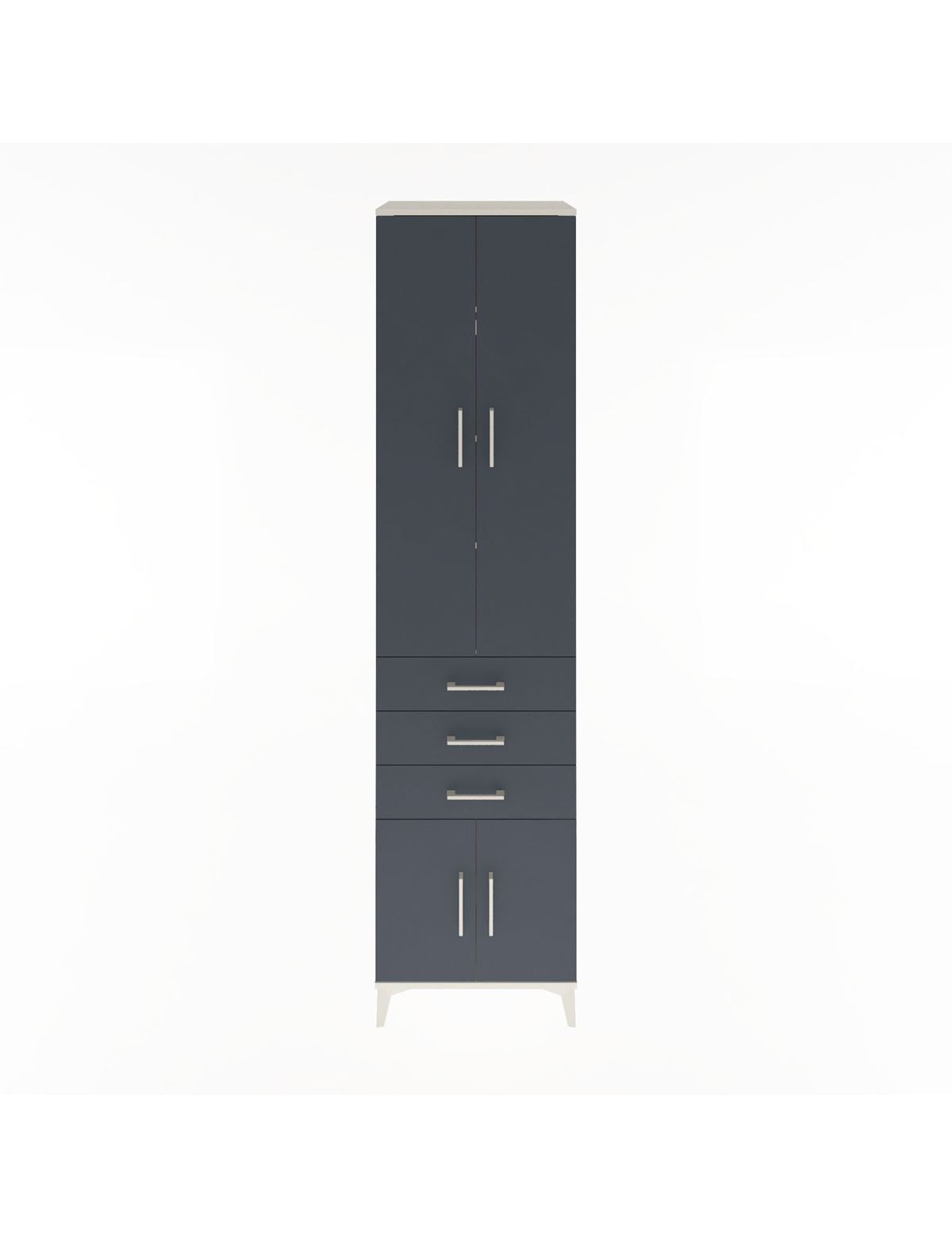Hyperion Dolap 4 Raflı 3 Çekmeceli 4 Kapaklı 60x44x243 Aytaşı-Antrasit