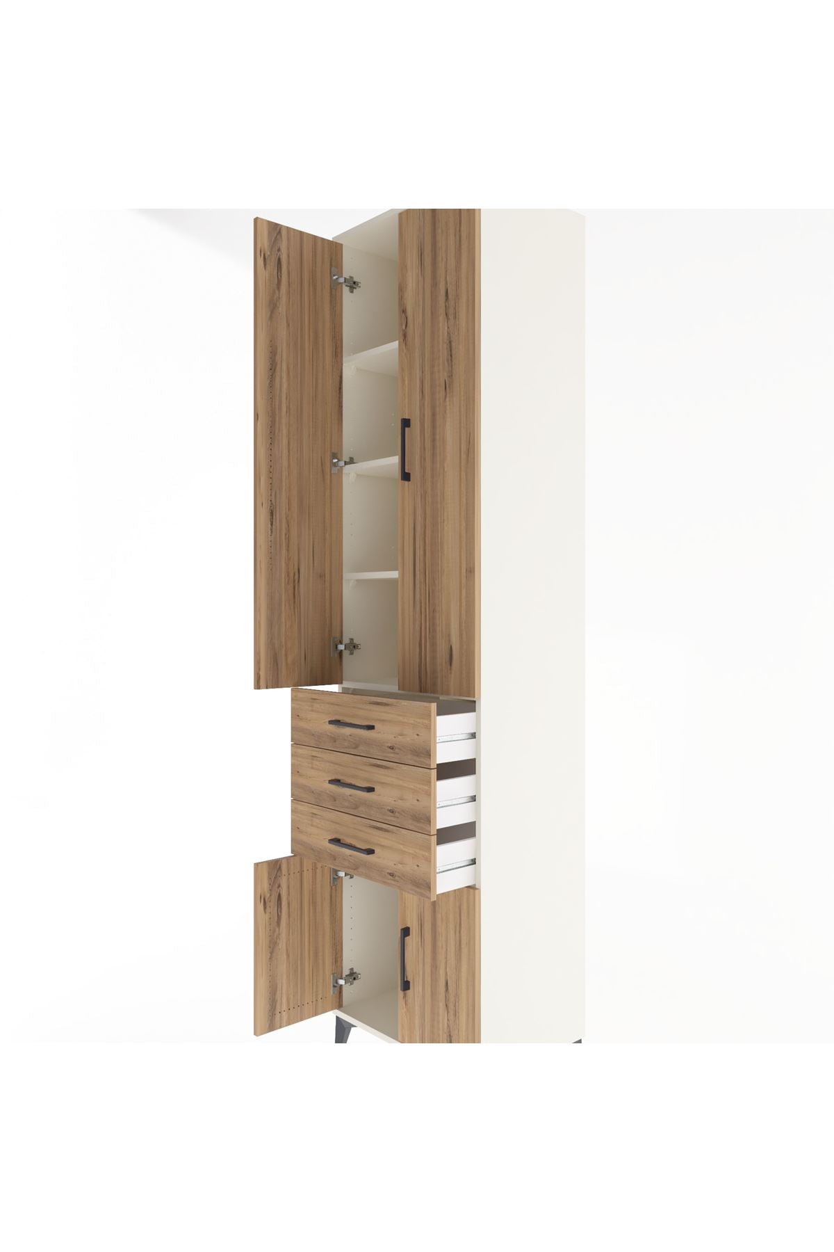 Hyperion Dolap 4 Raflı 3 Çekmeceli 4 Kapaklı 60x44x243 Aytaşı-Çam