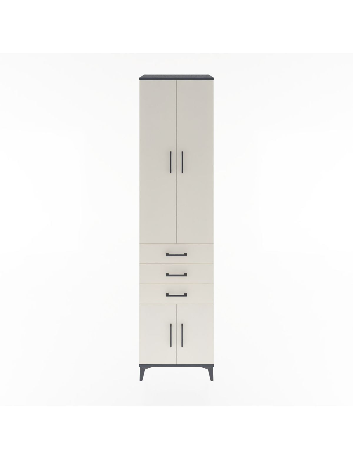 Hyperion Dolap 4 Raflı 3 Çekmeceli 4 Kapaklı 60x44x243 Antrasit-Aytaşı