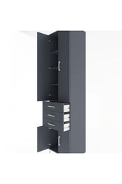 Hyperion Dolap 4 Raflı 3 Çekmeceli 4 Kapaklı 60x44x243 Antrasit-Antrasit