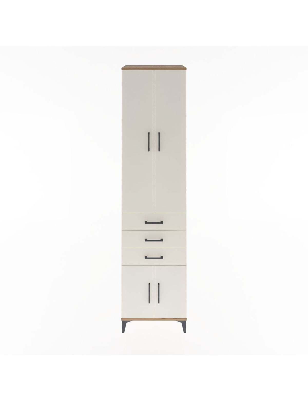 Hyperion Dolap 4 Raflı 3 Çekmeceli 4 Kapaklı 60x44x243 Çam-Aytaşı