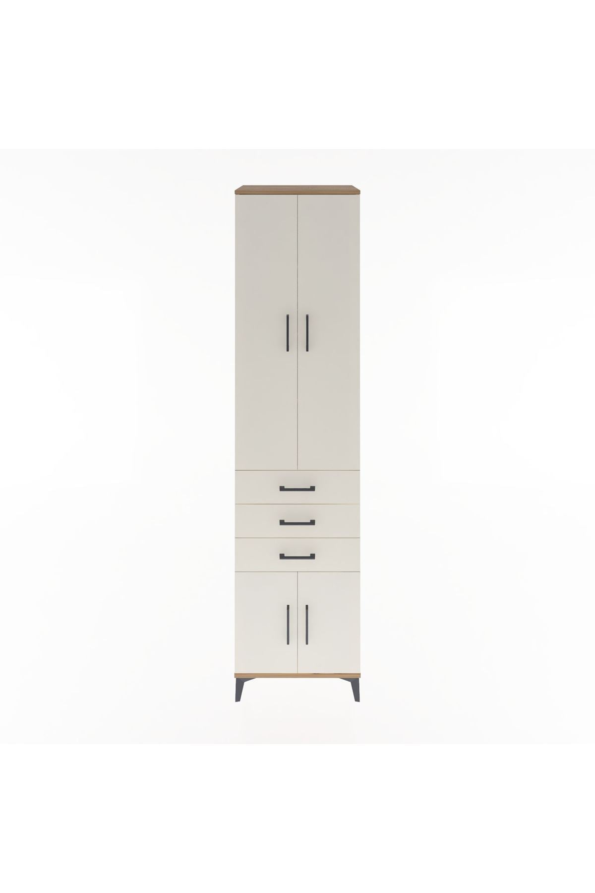 Hyperion Dolap 4 Raflı 3 Çekmeceli 4 Kapaklı 60x44x243 Çam-Aytaşı