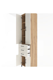 Hyperion Dolap 4 Raflı 3 Çekmeceli 4 Kapaklı 60x44x243 Çam-Aytaşı