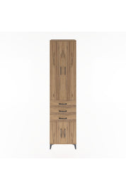 Hyperion Dolap 4 Raflı 3 Çekmeceli 4 Kapaklı 60x44x243 Çam-Çam