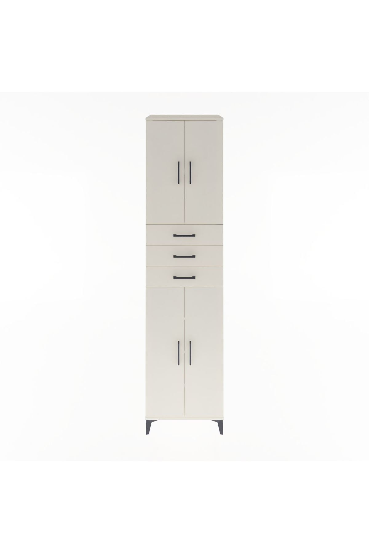 Hyperion Dolap 5 Raflı 3 Çekmeceli 4 Kapaklı 60x44x243 Aytaşı-Aytaşı