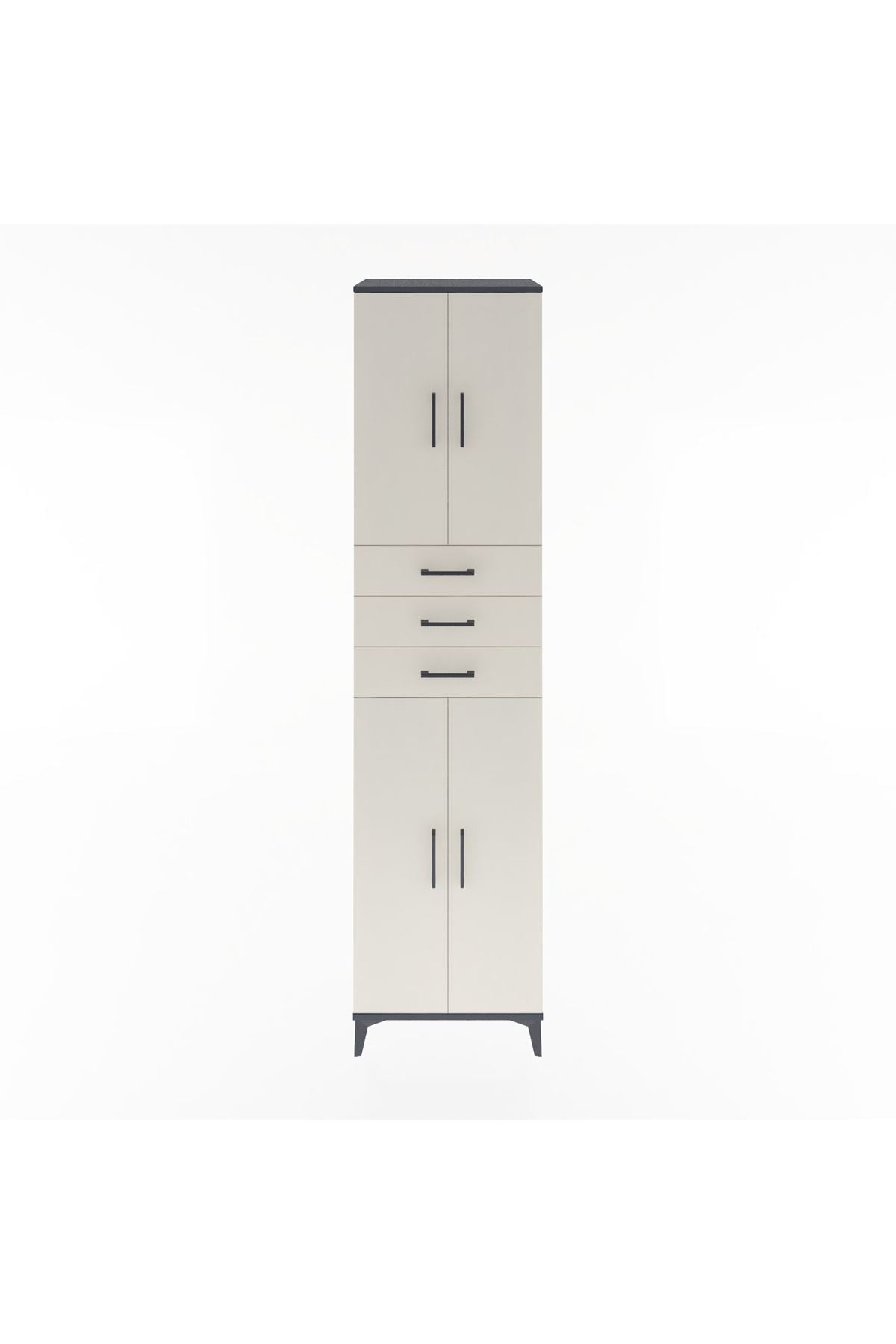 Hyperion Dolap 5 Raflı 3 Çekmeceli 4 Kapaklı 60x44x243 - S65M084V4B