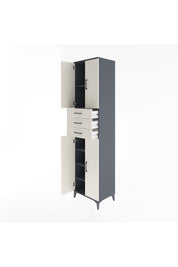 Hyperion Dolap 5 Raflı 3 Çekmeceli 4 Kapaklı 60x44x243 - S65M084V4B