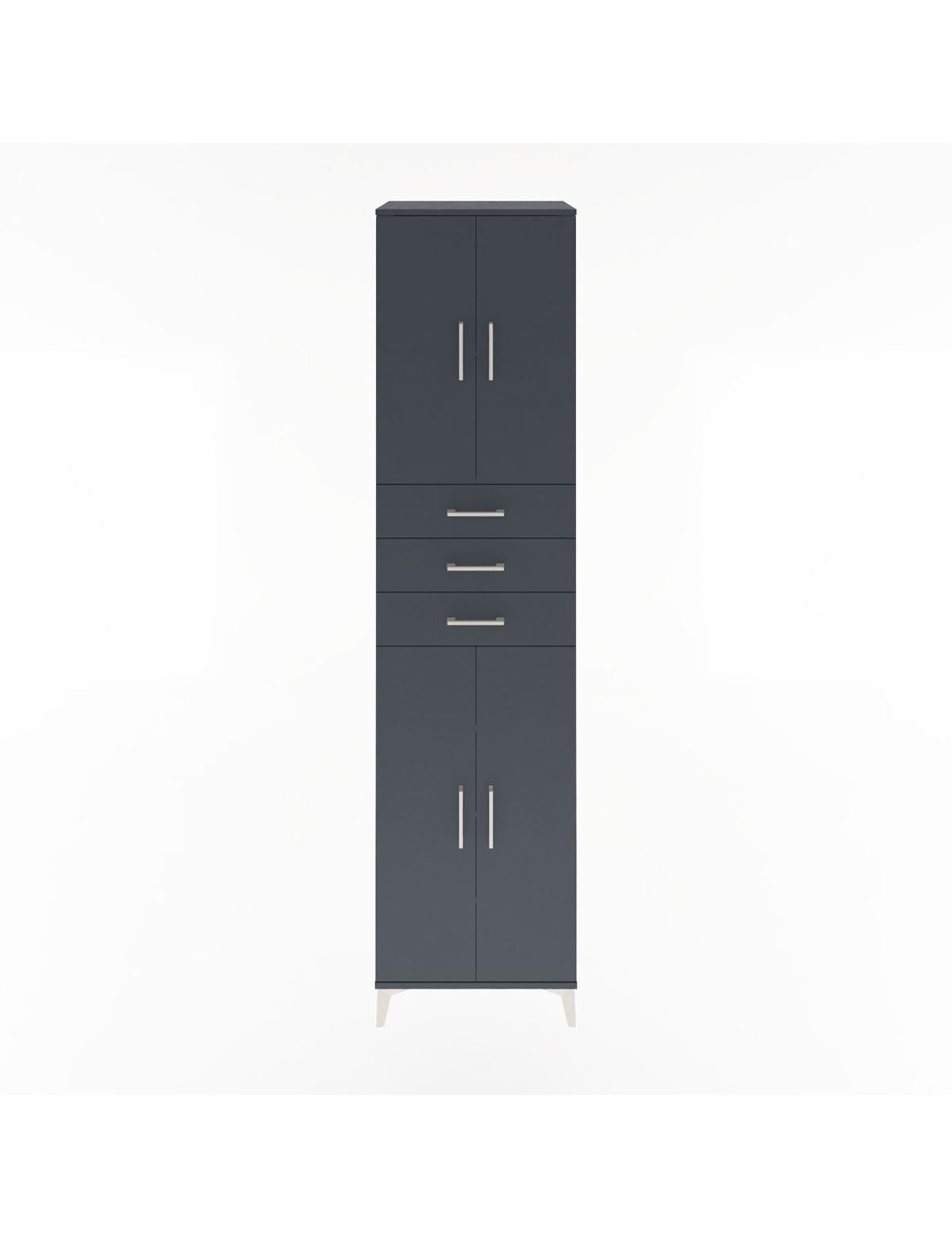 Hyperion Dolap 5 Raflı 3 Çekmeceli 4 Kapaklı 60x44x243 Antrasit-Antrasit