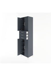 Hyperion Dolap 5 Raflı 3 Çekmeceli 4 Kapaklı 60x44x243 Antrasit-Antrasit